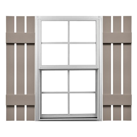 Ekena Millwork 12-in. W x 47-in. H Mid-America Vinyl, Standard Size Three Board Spaced Shutters, 008 - Clay, PR 00031247008